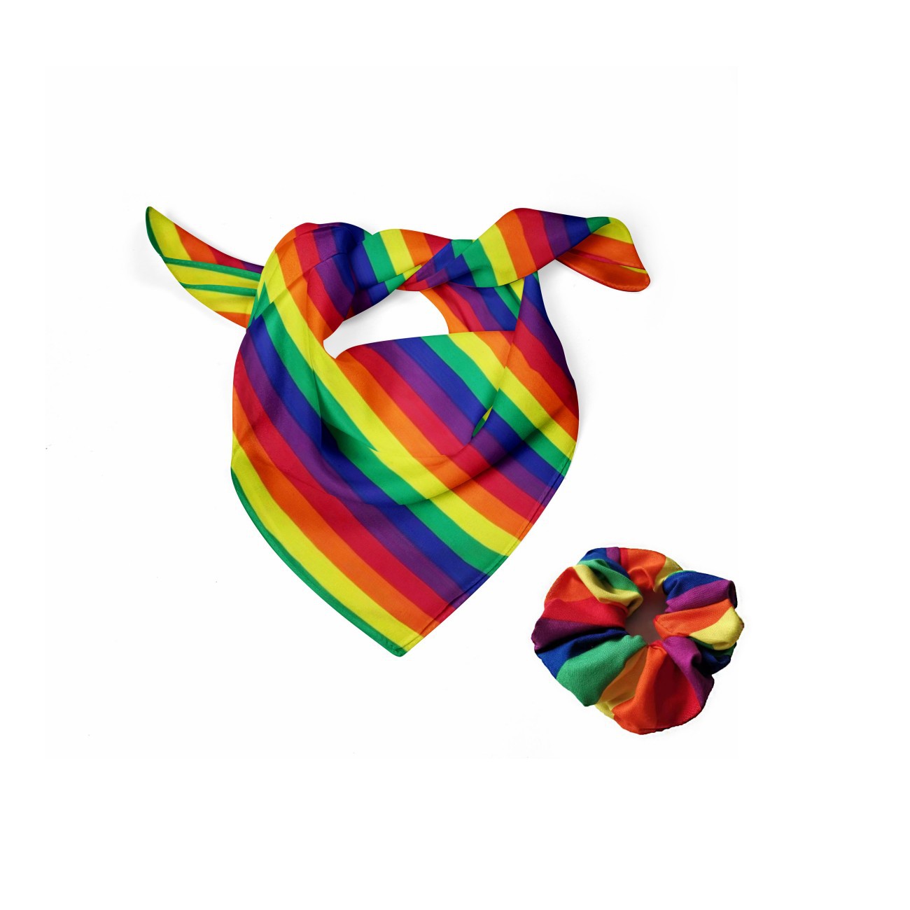 Factory direct supply in stock polyester rainbow square rainbow hair band men and women holiday outdoor dress hip hop scarf