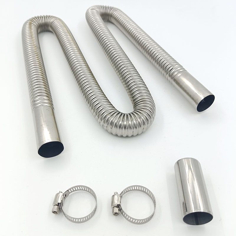 Firewood heating exhaust pipe 1 meter 3 meters long stainless steel exhaust pipe parking heater firewood heating accessories Daquan exhaust pipe