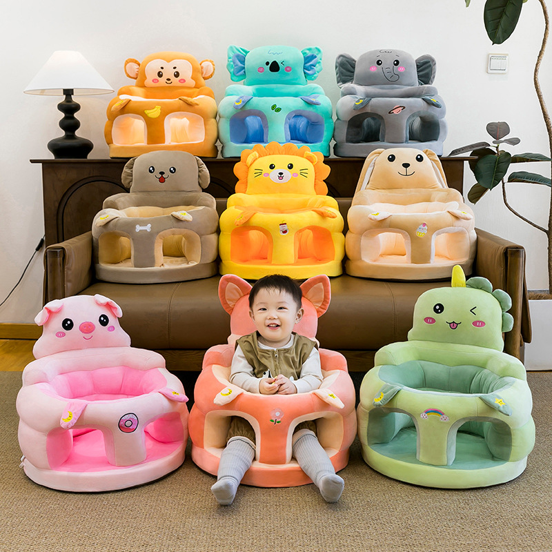 Cross-border baby learn to sit on sofa baby sit up high backrest does not hurt the spine anti-fall plush seat stool generation