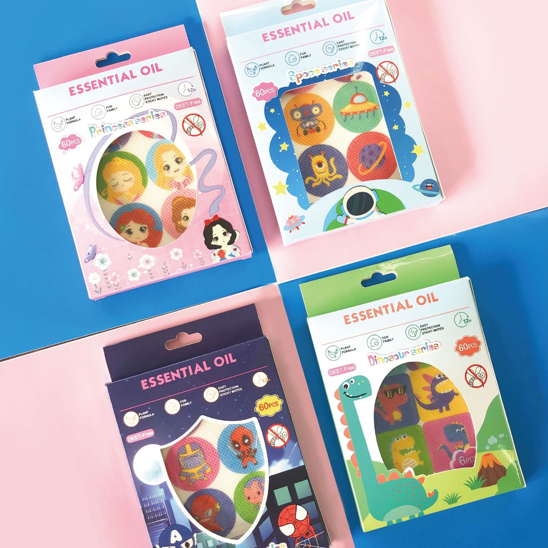 60 stickers mermaid animal children plant essential oil stickers princess baby anti-bite stickers baby cartoon protection stickers