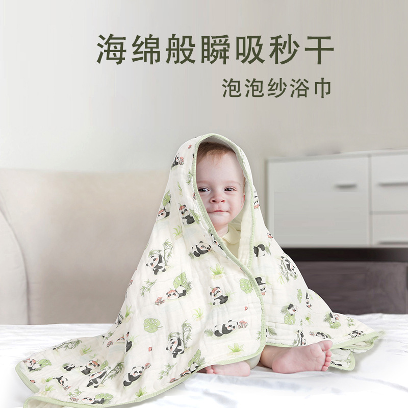 Детское банное полотенце из хлопковой марли, мягкое, впитывающее, 110*110 большое полотенце