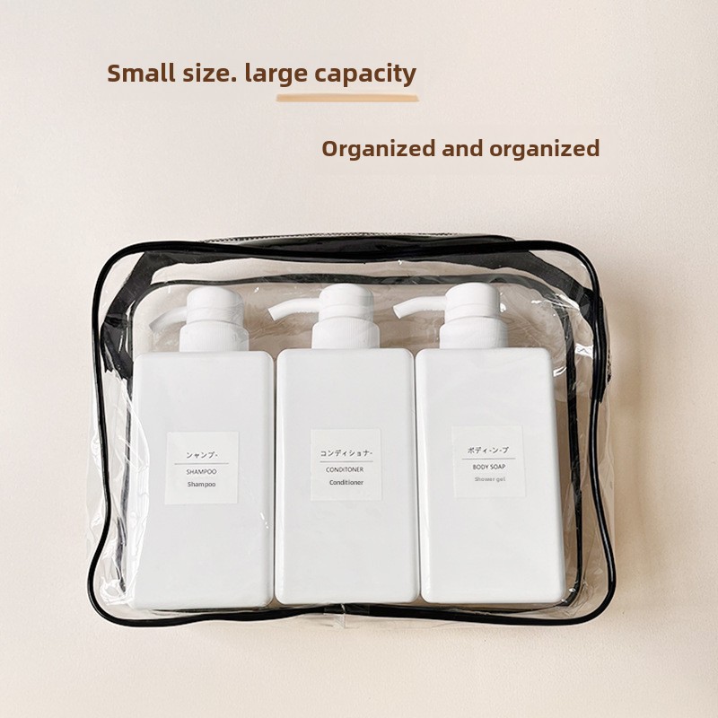 Transparent Pvc Cosmetic Bag Manufacturer Ready-Made Toiletry Bag Portable Large Capacity Waterproof Travel Multi-Functional Satchel Storage