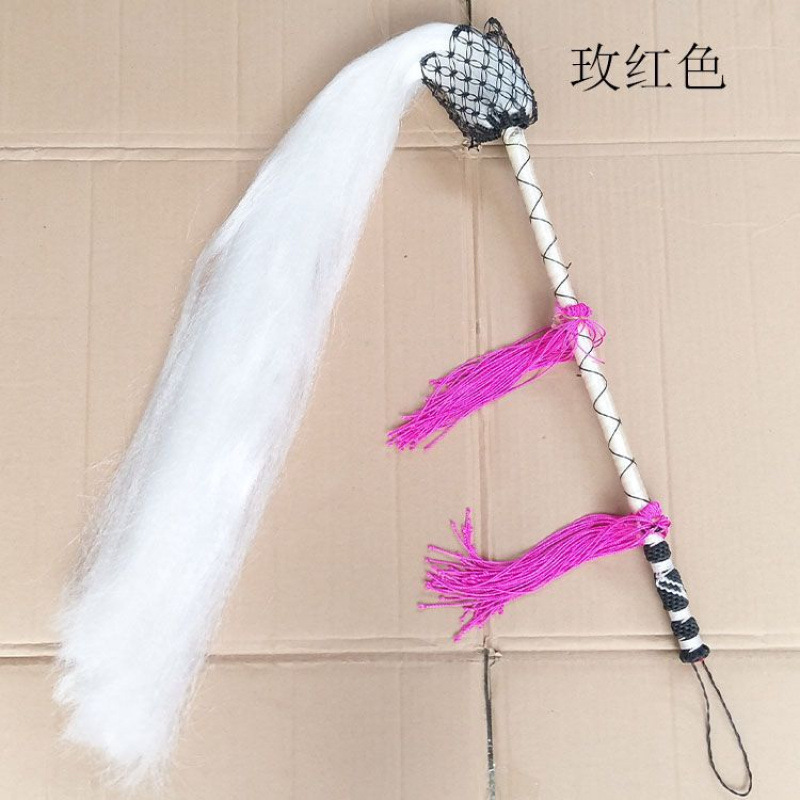 Tai Chi Dusting Imitation Ponytail Floating Dust Real Ponytail Buddha Dust Tai Chi Sweeping Rope Prop Supplies Dusting Prop