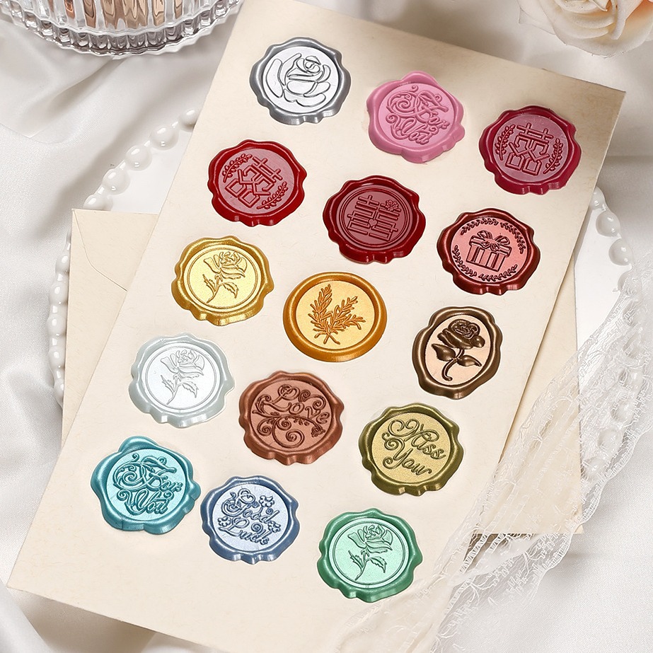 Custom Logo Wax Seal Stickers for Envelopes, Wax Seal Stamps, Wedding Invitations, and Wine Decorations