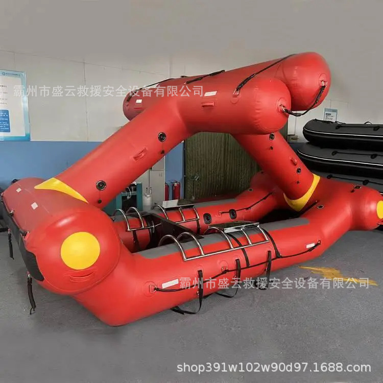 Self-Righting Water Search and Rescue Boat, Self-Righting Rapids Lifeboat, Inflatable Rescue Material Transport Boat