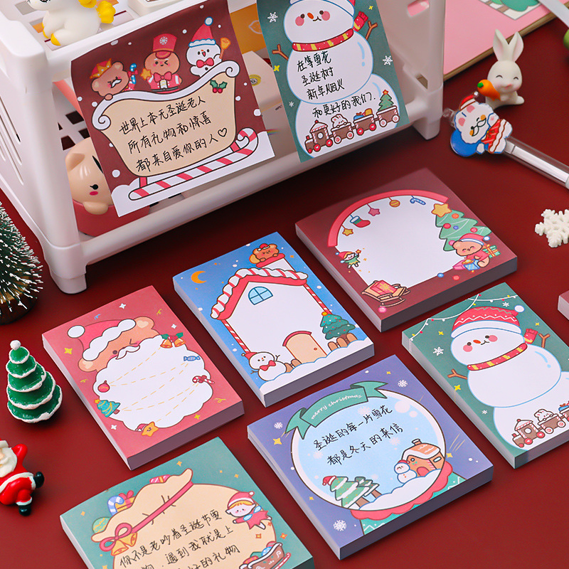 Cartoon Christmas Post-it Notes Student Message Notes Notes Learning Office Notes Santa Claus N Stickers