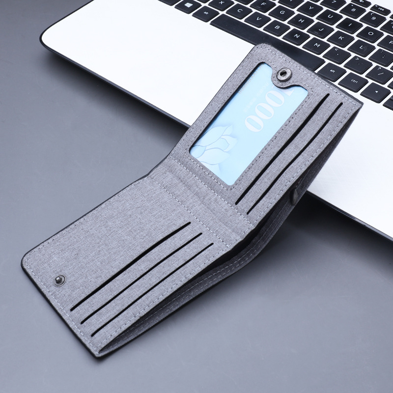 men's short canvas wallet wallet men's zipper wallet men's denim new men's non-standard ultra-thin