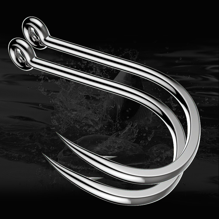 Tube pay Ishni barbed fishhook with ring with ring circle sea pole sea fishing string hook large bulk fishhook wholesale