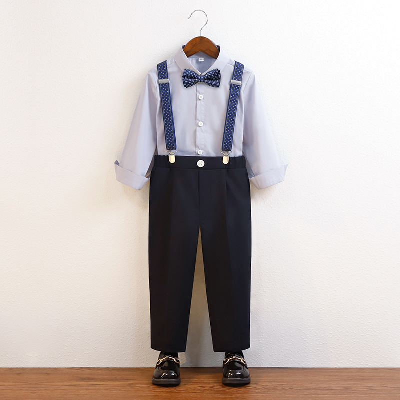 Children's suit boys' embroidered small suit vest suit flower children's one-year-old dress baby host piano costume