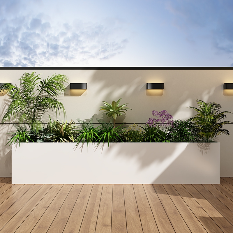 Stainless Steel Flower Box, Iron Flower Box, Outdoor Combination Courtyard, Park, Hotel Square Fence, Partition Flower Trough, Flower Bed