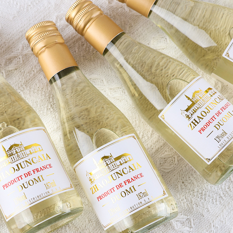 French Imported 187ml Small Bottle of Dry White Wine Souvenir Red Wine Gift Box Wedding Banquet Manufacturer Wholesale