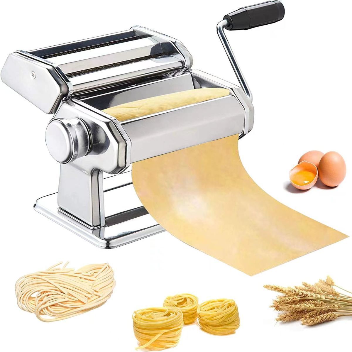 Cross-Border Foreign Trade Split Two-Knife Noodle Machine Noodle Machine Household Stainless Steel Portable Multi-Functional Noodle Rolling Machine Fully Automatic
