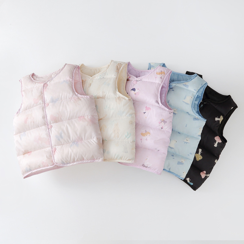 90% белого утиного пуха, детский пуховик-жилет, осень и зима, термальный жилет для малышей, для мальчиков и девочек