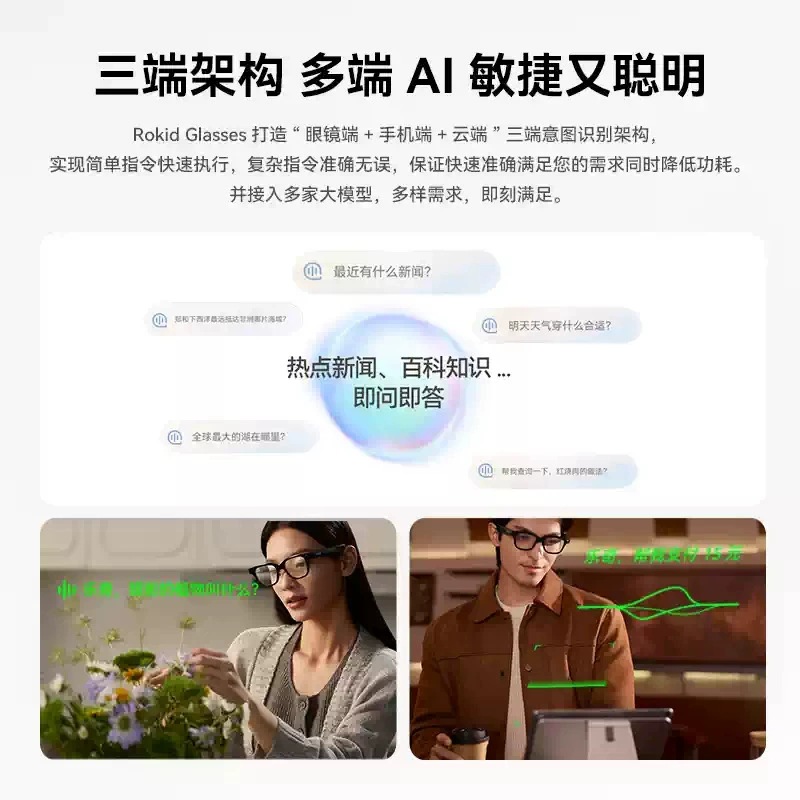 Rokid Glasses Leqi Ai Glasses Intelligent Visual Photo Navigation Real-Time Face-To-Face Translation Teleprompter