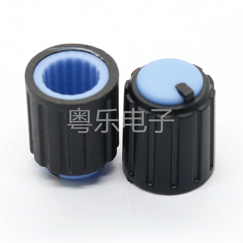 Plastic knob button diameter 10mm high 12mm two-color knob power amplifier volume adjustment straight plastic knob cap
