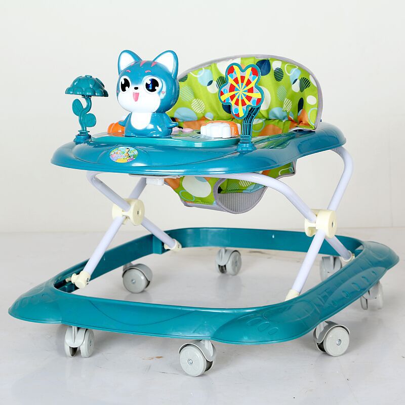Infant Foldableing Walker Anti-Rollover Baby Walker 6-18 Months Non-Stretch Leg Learning Walker
