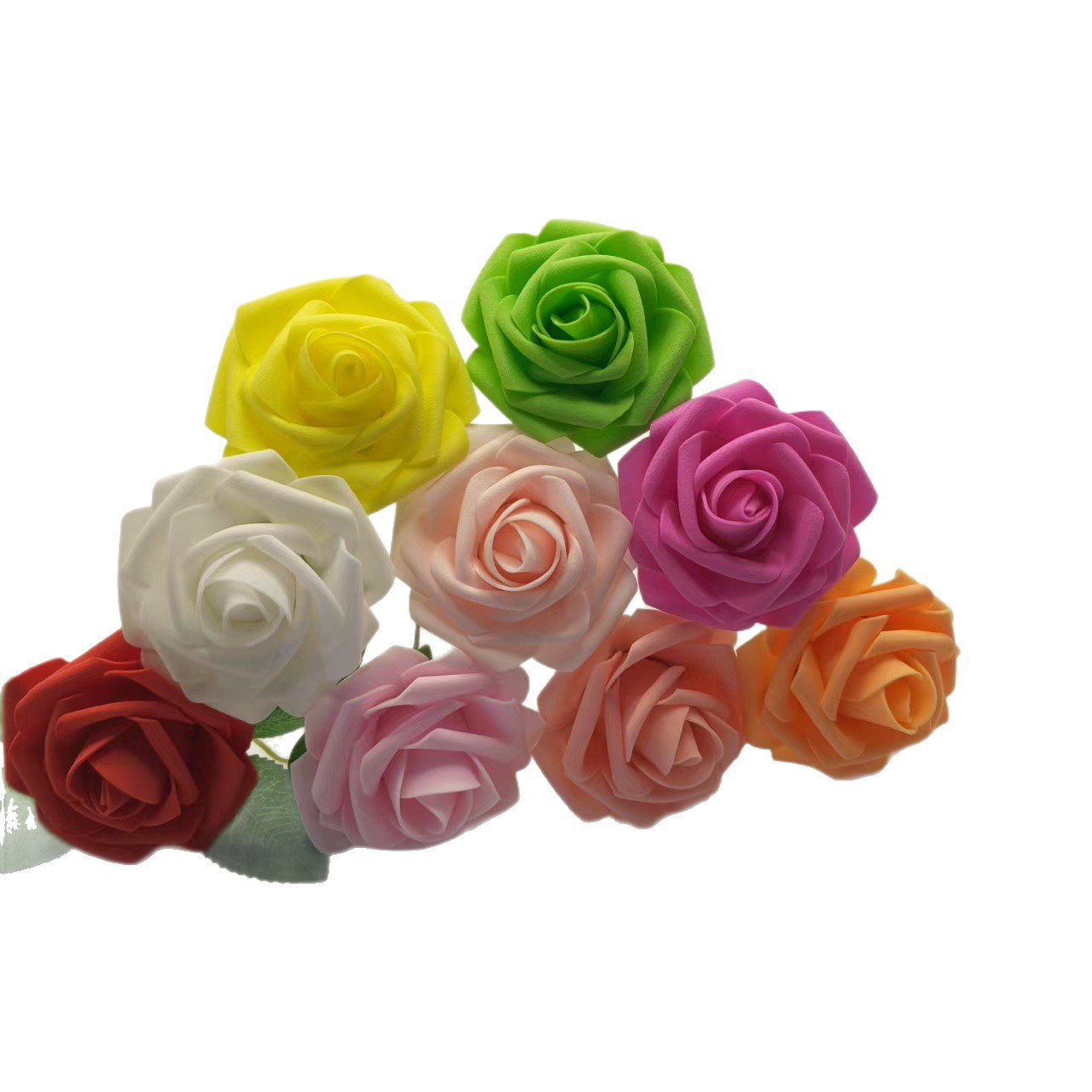 Manufacturer Wholesale 8cm Foam Artificial Rose Wedding Decoration Bouquet Wrist Flower with Pole DIY Handmade