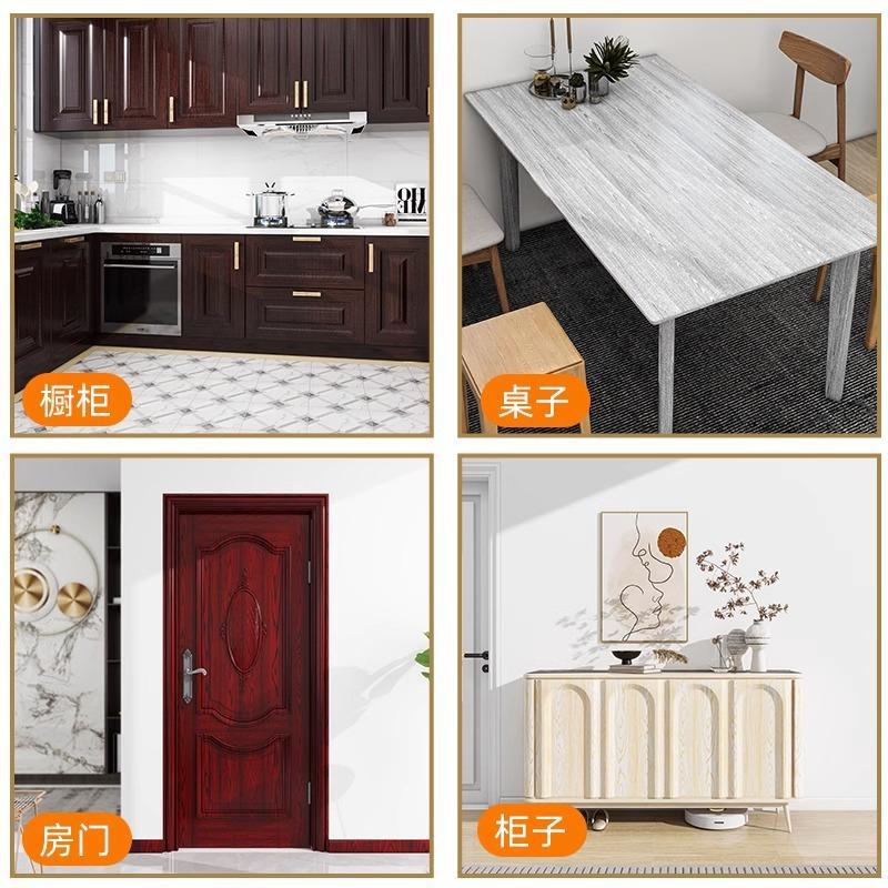 Wood Grain Self-Adhesive Desktop Stickers Waterproof and Oil-Proof Self-Adhesive Dining Table Thickeneded Table Film Renovation Desk Stickers Desk