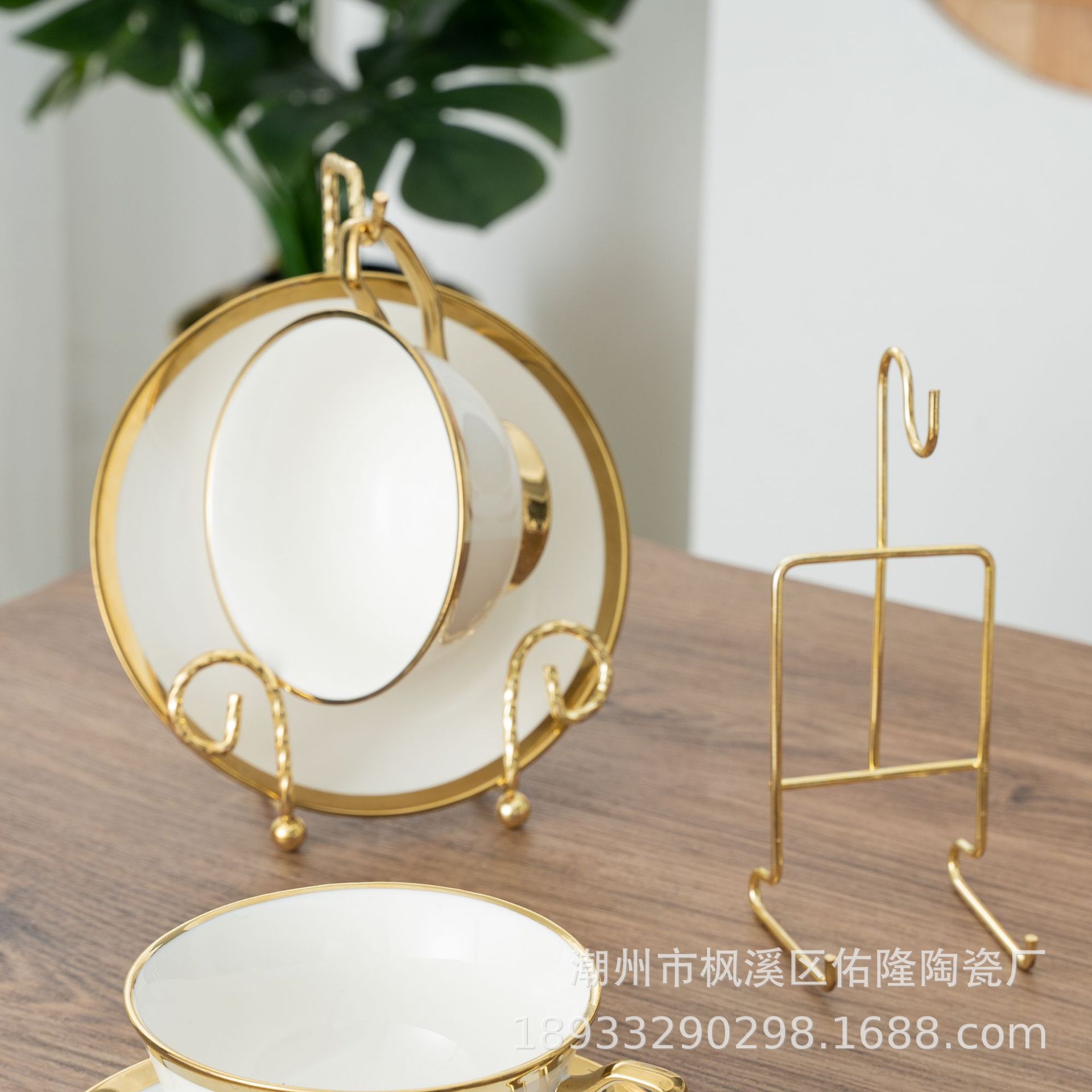 Bird Cup Holder Light Luxury Coffee Cup Set Storage Rack Iron Plating Basket Golden Black Draining Single Cup Saucer Rack