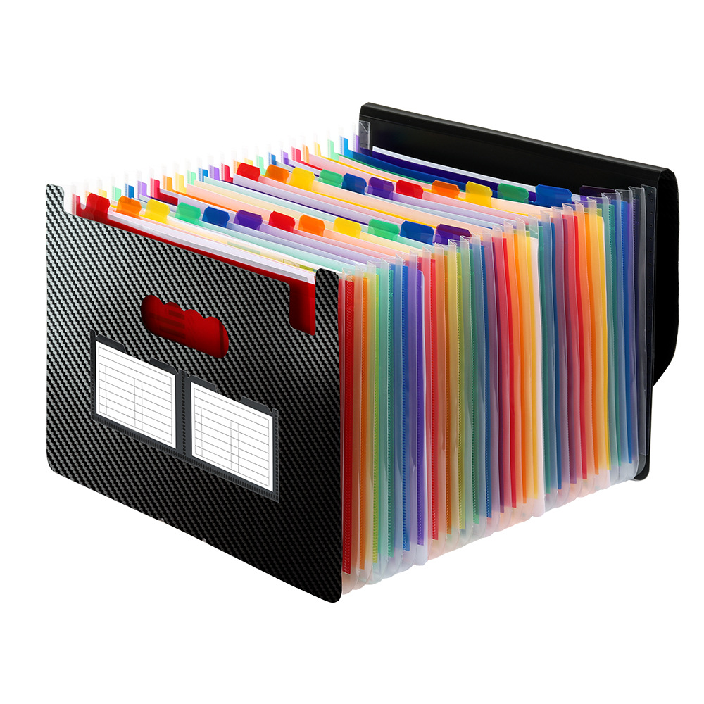 Explosive spot 24 grid telescopic rainbow liner organ bag folder A4 multi-layer classification file package