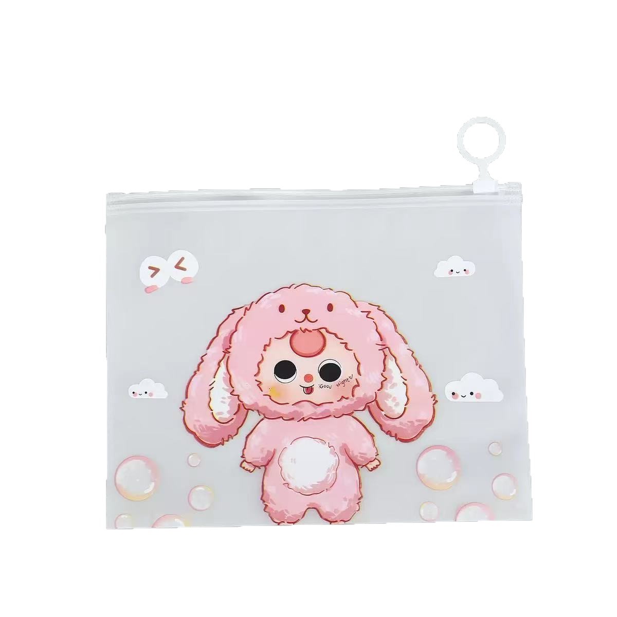 Internet Celebrity Kapibala Thickened Zipper Bag Cartoon Storage Bag Transparent Stationery Student Pencil Bag Jewelry Packaging Bag