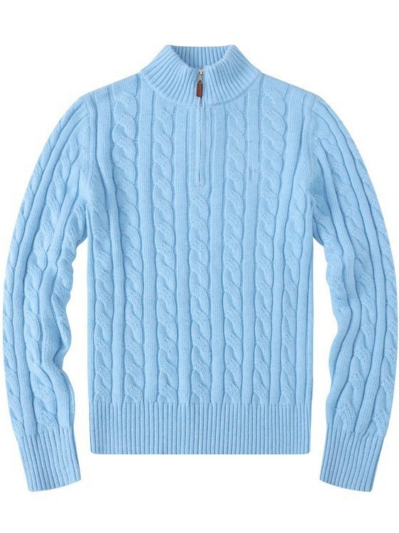 Small Embroidered Men's Sweater Half-height Zipper Knitwear Business Polo Cross-border Base Shirt Twist