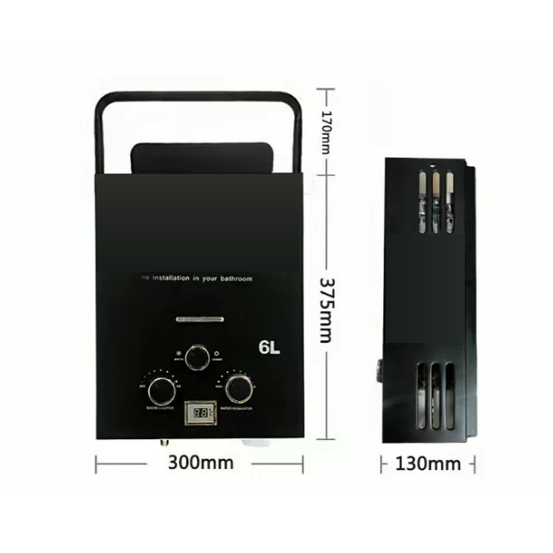 Mobile RV Water Heater 6L Outdoor Camping Portable Water Heater Vertical Natural Gas Water Heater Cross Border