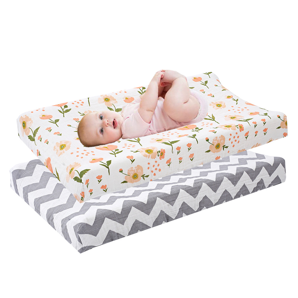 Покрытие для пеленального стола, хлопковая ткань с принтом, съемное покрытие для пеленального стола