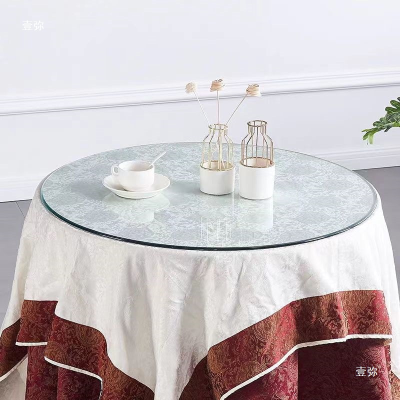 Round Tempered Glass Desktop Home Dining Table Large Round Table Rectangular Coffee Table Transparent Glass Countertop
