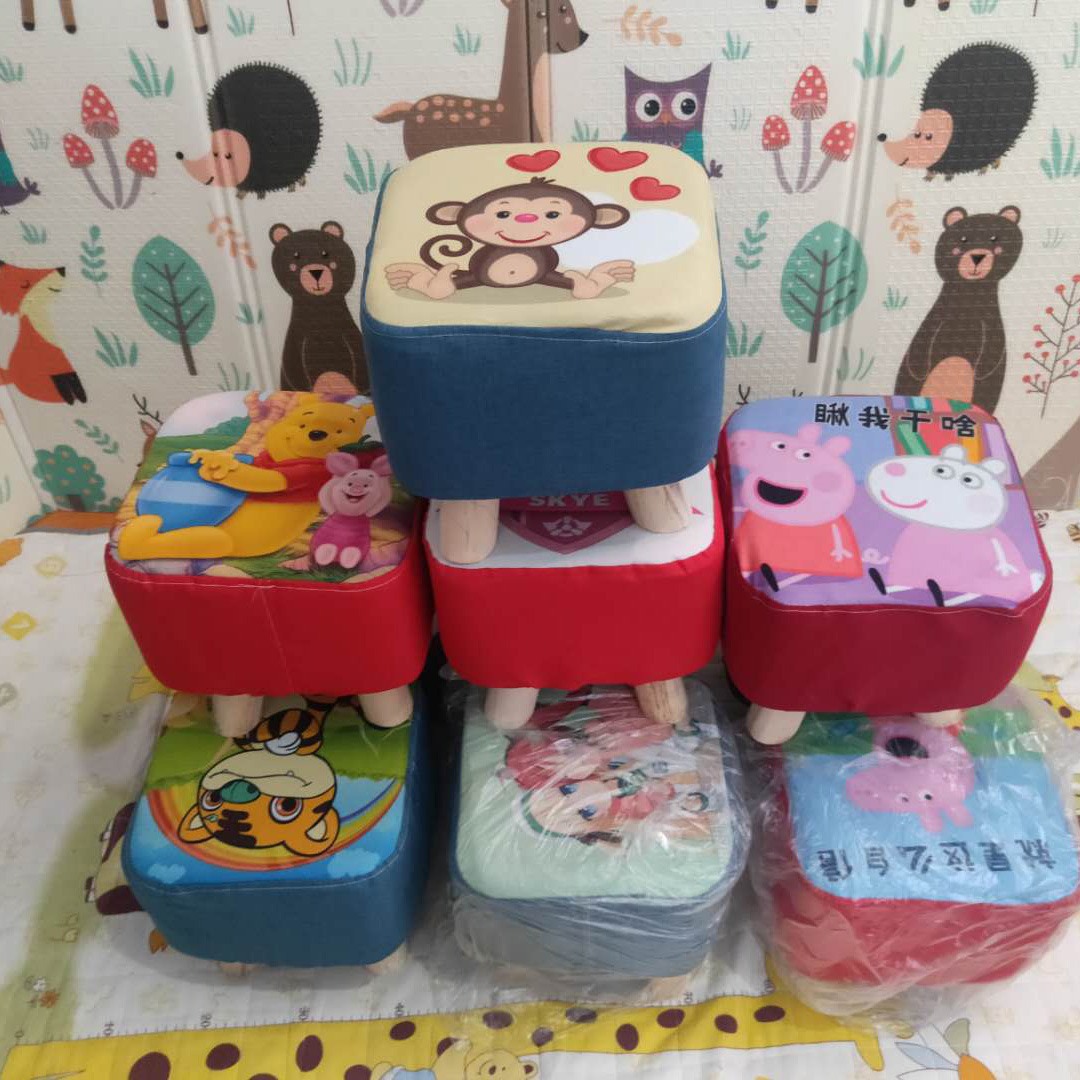 Оптовая продажа маленьких стульев, стулья из массива дерева с тканью, стулья для смены обуви, низкие стулья, рекламные подарочные стулья, тканевые стулья для дивана