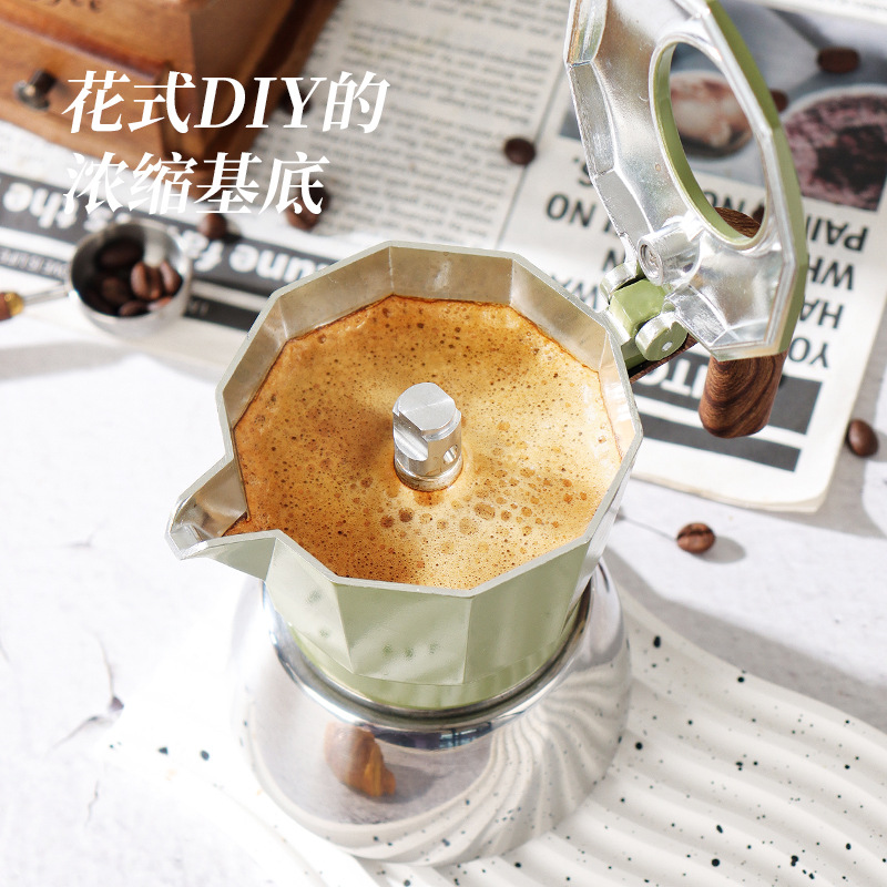 New Stainless Steel Moka Pot Italian Coffee Making Equipment Double Valve Outdoor Hand Brewed Espresso Extraction Coffee Pot Wholesale