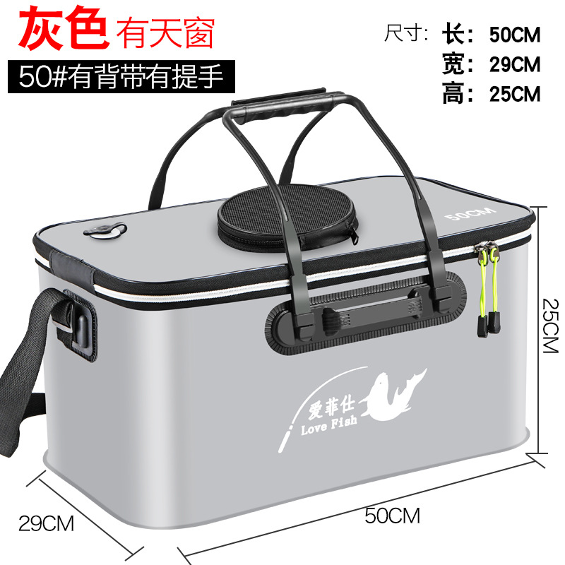 Fish bucket folding fish bucket thickened eva live fish bucket multifunctional fishing box fish protection bucket source manufacturers wholesale