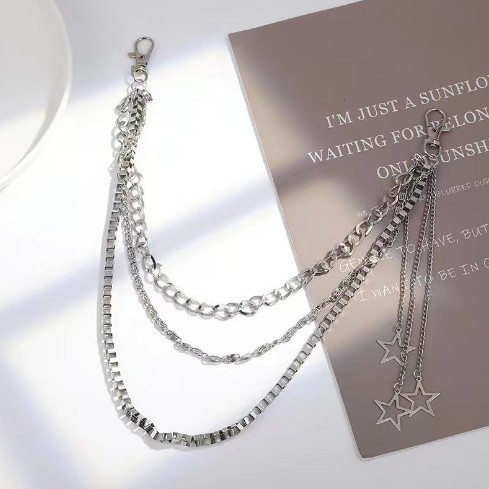 Waist Chain for Women Cool Ins Chain Star Decoration Punk Waist Chain Pants Chain Accessories Jk Skirt Hip-Hop Jewelry Trouser Chain