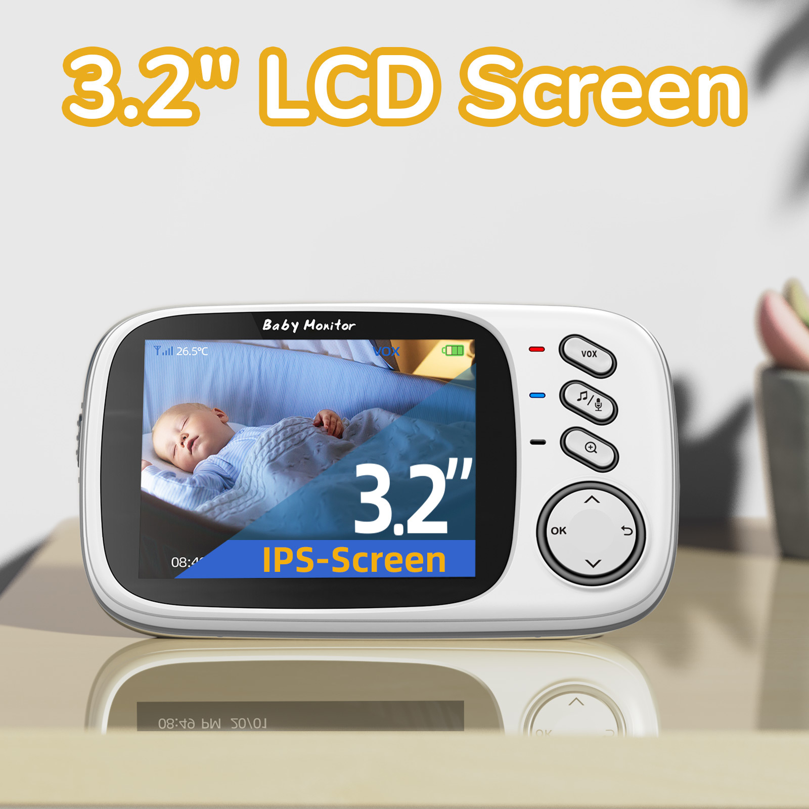 Vb603 Wireless Baby Monitor Two-Way Voice Intercom 3.2inch Intercom Multilingual Night Vision Lullabies