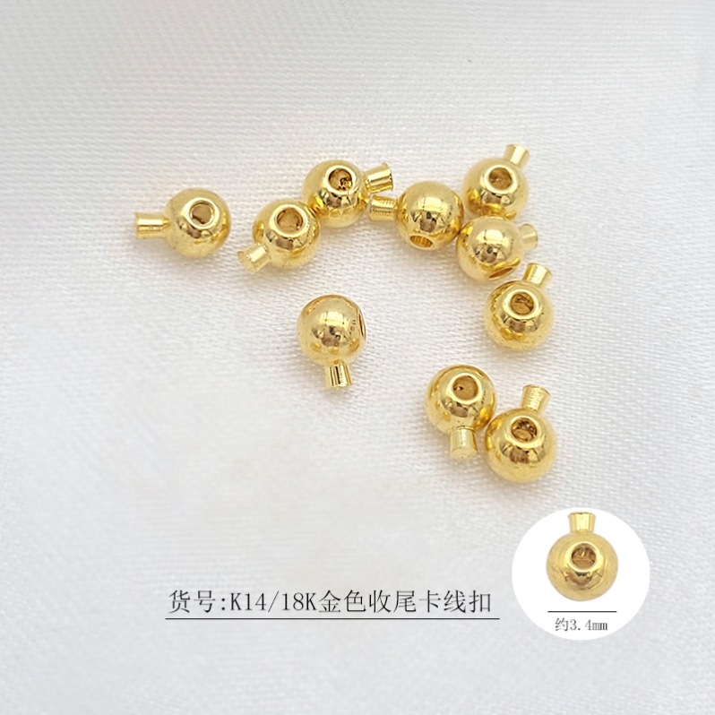 18k package gold plated real gold snap button handmade diy bracelet clip closure accessories wire rope fishing line positioning buckle buckle
