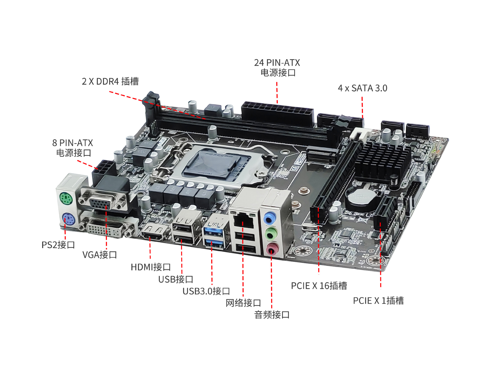 H310 Computer Motherboard Supports Lga1151 Eighth and Ninth Generation Cpu 32Gb Ddr4 Memory Cooling Assembly