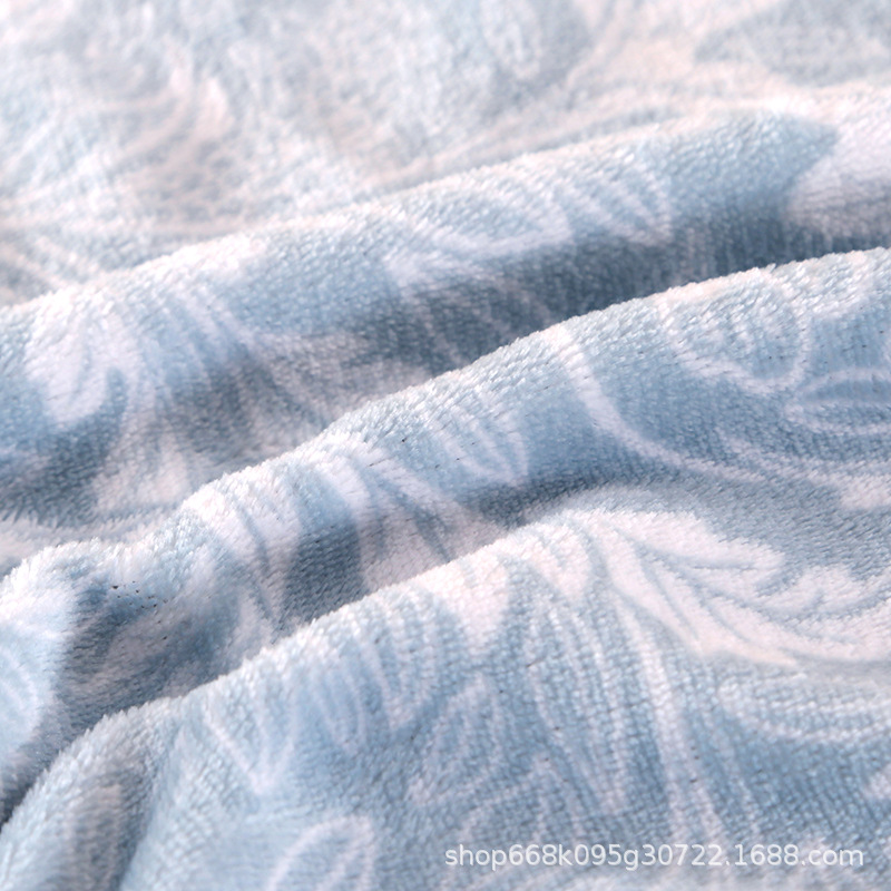 Trendy Live-Stream Popular Milk Velvet Four-Piece Set, Warm and Thickened Gold Mink Velvet Bedding Set with Bed Skirt for Winter