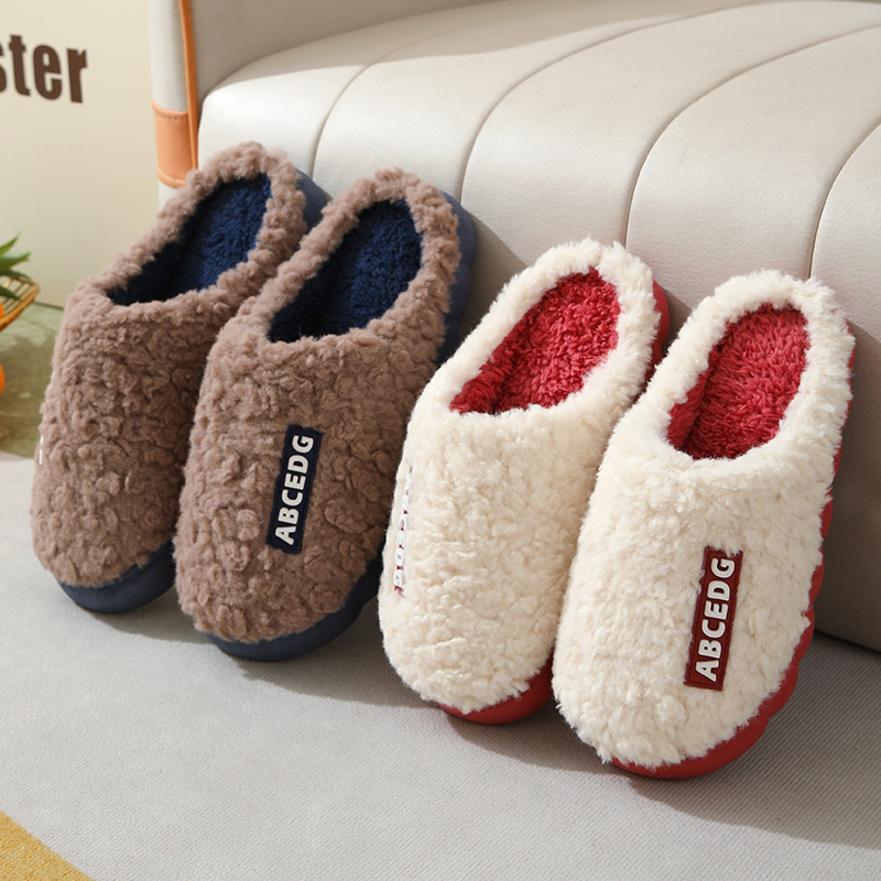 Autumn and winter cotton slippers men's winter indoor home home non-slip thick bottom warm new lovers slippers wholesale