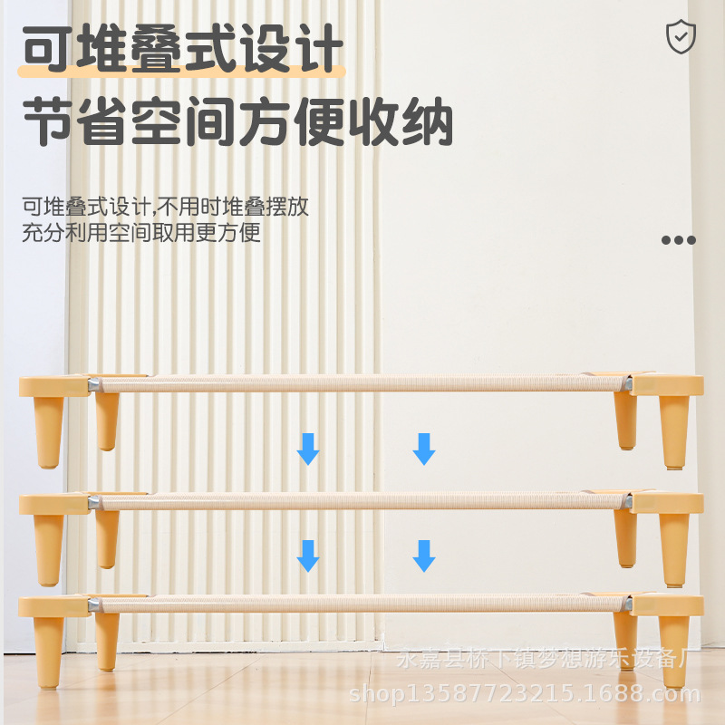 Kindergarten Bed Children's Nap Bed Stacked Bed Cloth Bed Mesh Cloth PVC Bed Tesslin Cloth Bed