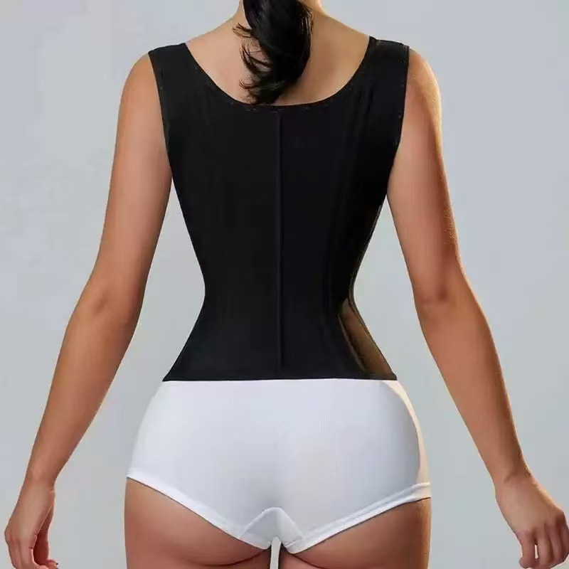 Cross-Border Tummy Control Latex Vest Style Zipper Button Sports Shapewear Top Tight Corset Waist Trainer