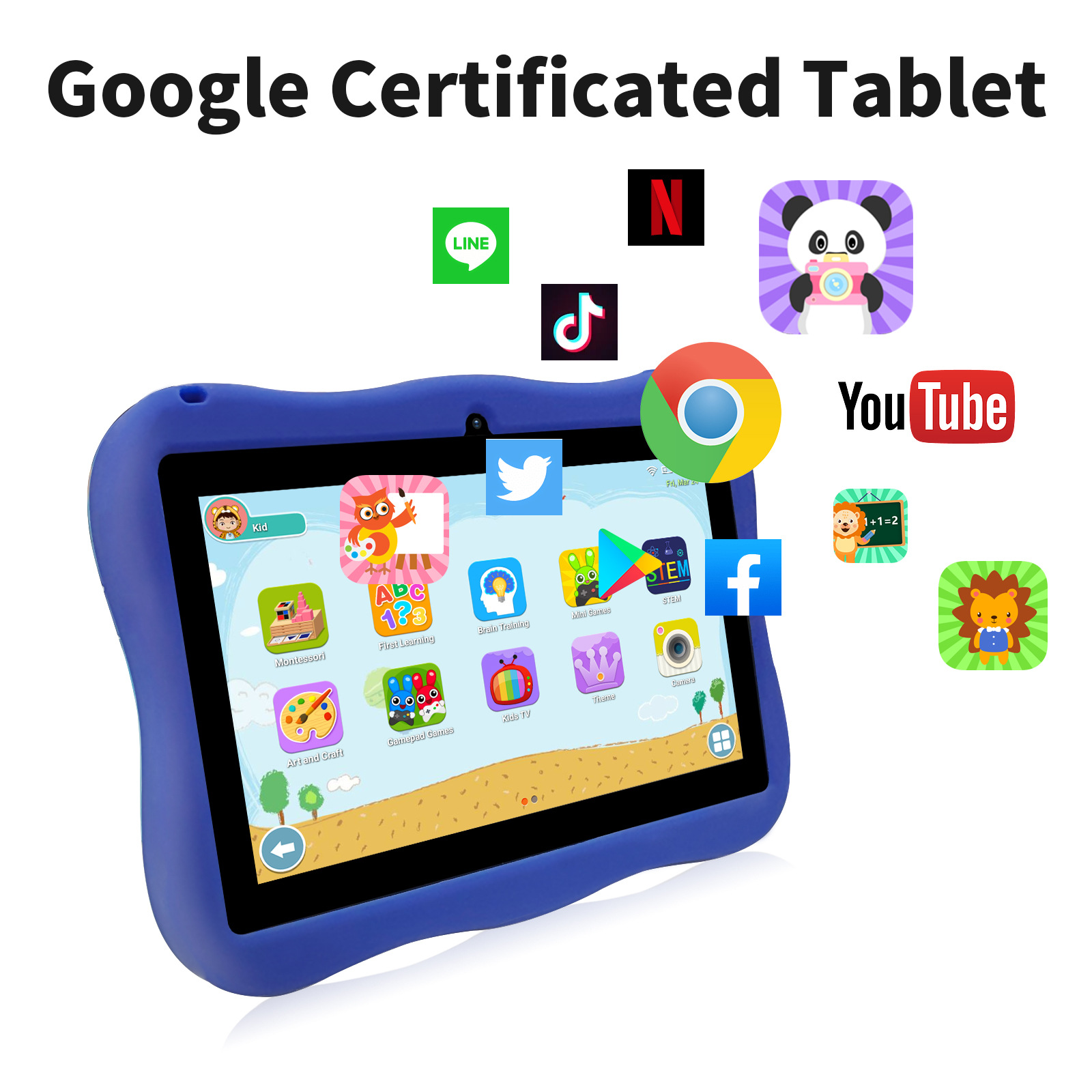 Source factory new listing 7 inch astronaut anti-fall protective shell children's puzzle tablet computer
