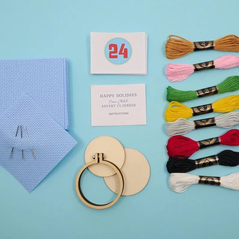 Cross-border New Christmas Cross Stitch Advent Calendar Christmas Cross Stitch Gift Box