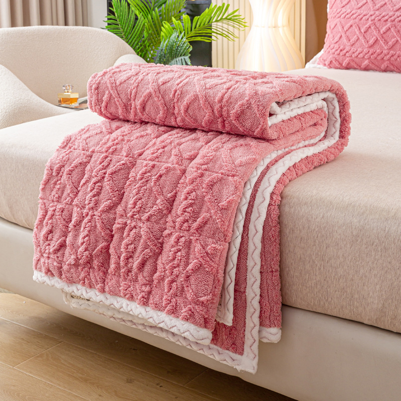 New Milk Velvet Mattress Mattress Machine Washable Winter Coral Velvet Non-slip Mattress Taffeta Thickeneded Blanket Bed
