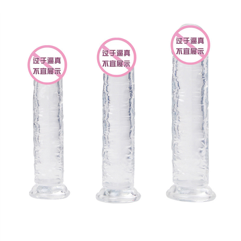 Eggless Penis Transparent Silicone Crystal Simulation Large, Medium and Small Female Masturbation Stick Dildo Sex Toy
