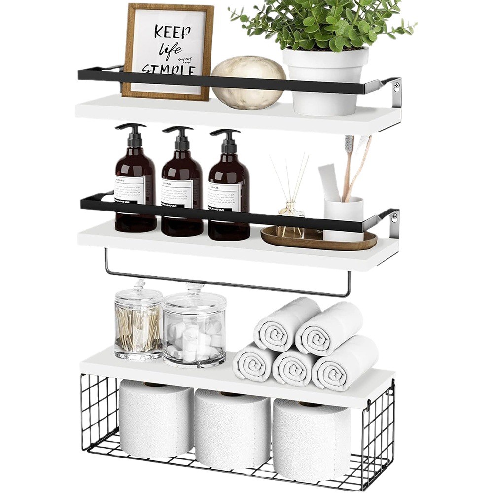 Amazon New Bathroom Living Room Wall-mounted Rack Wall Multi-functional Storage Rack Suspended Board Storage Rack