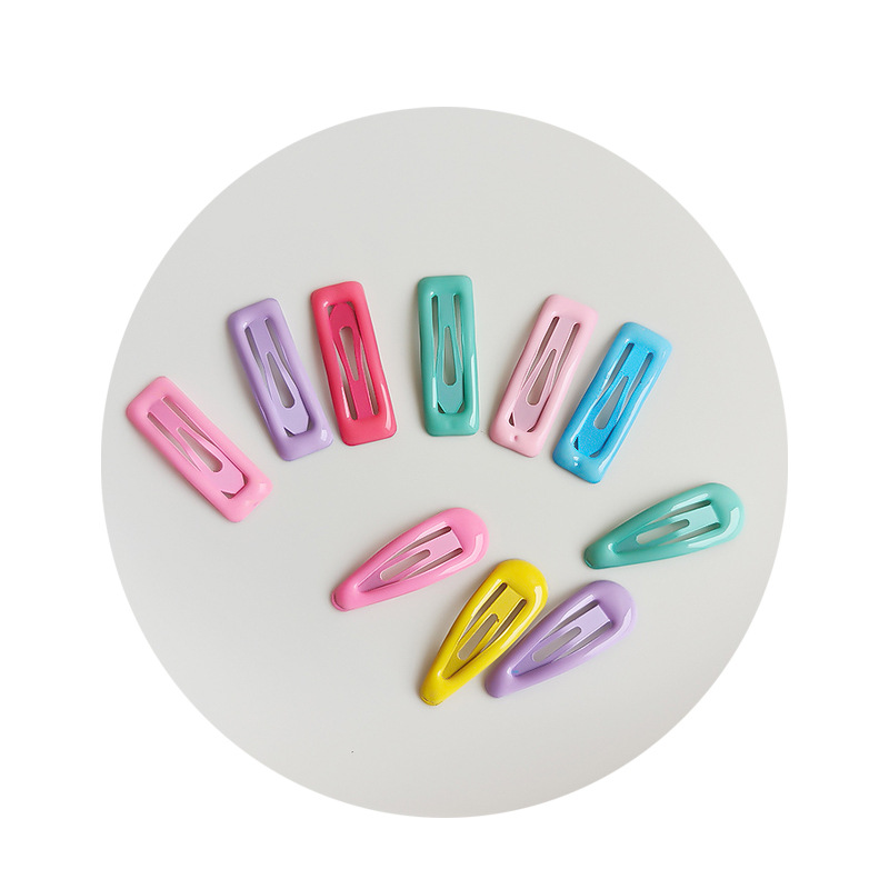 3cm Mini Hair Clip Dopamine Water Drop Hair Clip Children's Cute Simple Hair Accessories Color Glossy Baby Clip Headwear