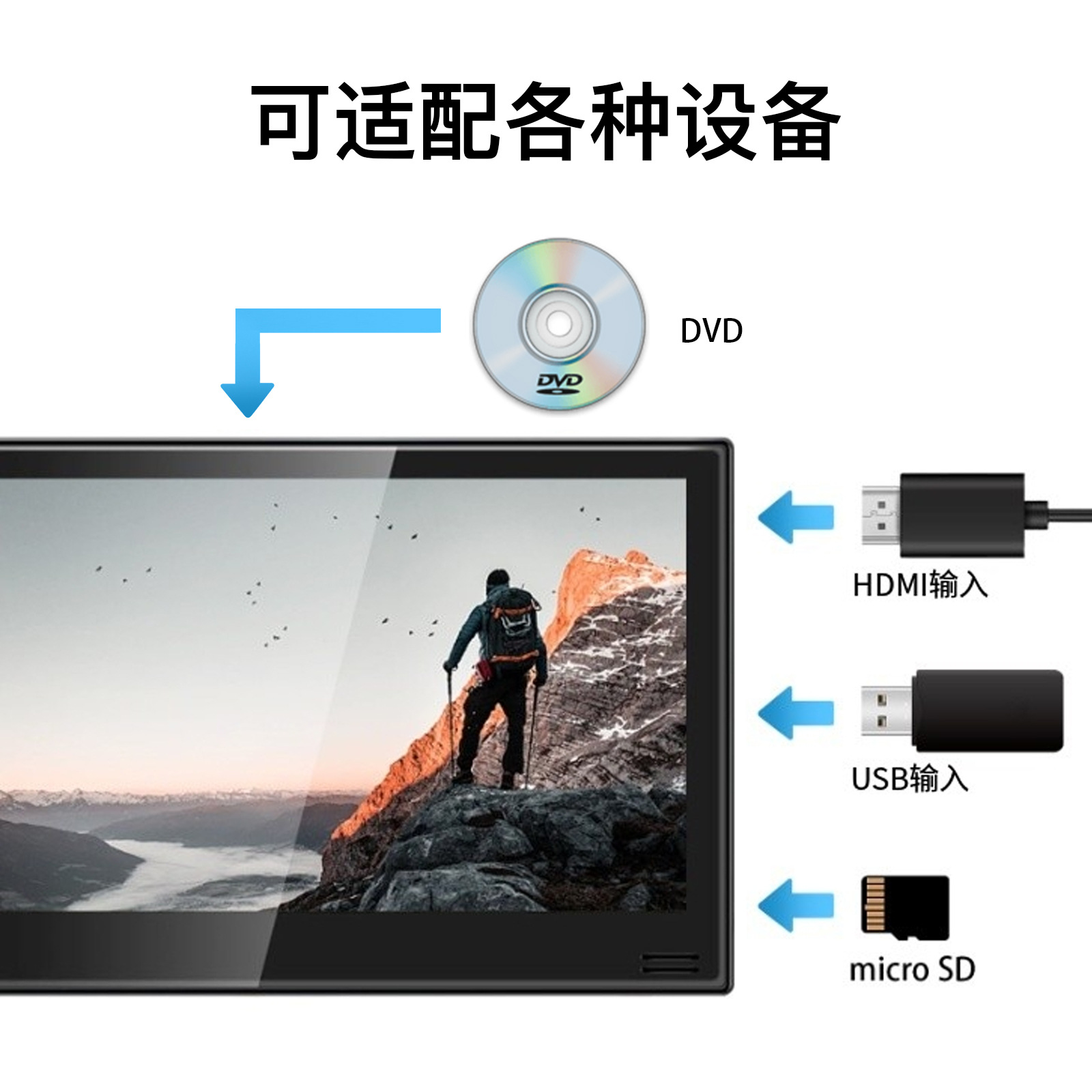 11.6inch Car Dvd Player Supports U/Tf Card Playback HDMI Portable