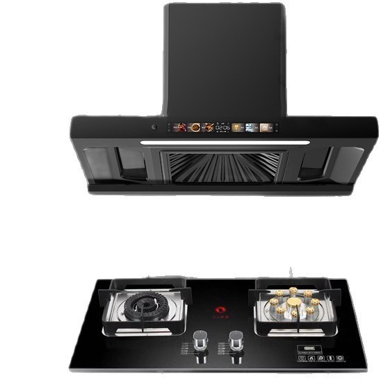 Beautiful and Sweet Good Wife Range Hood Rental Home Smoke Stove Set Fierce Fire Gas Stove Home Double Stove Smoke Stove Set