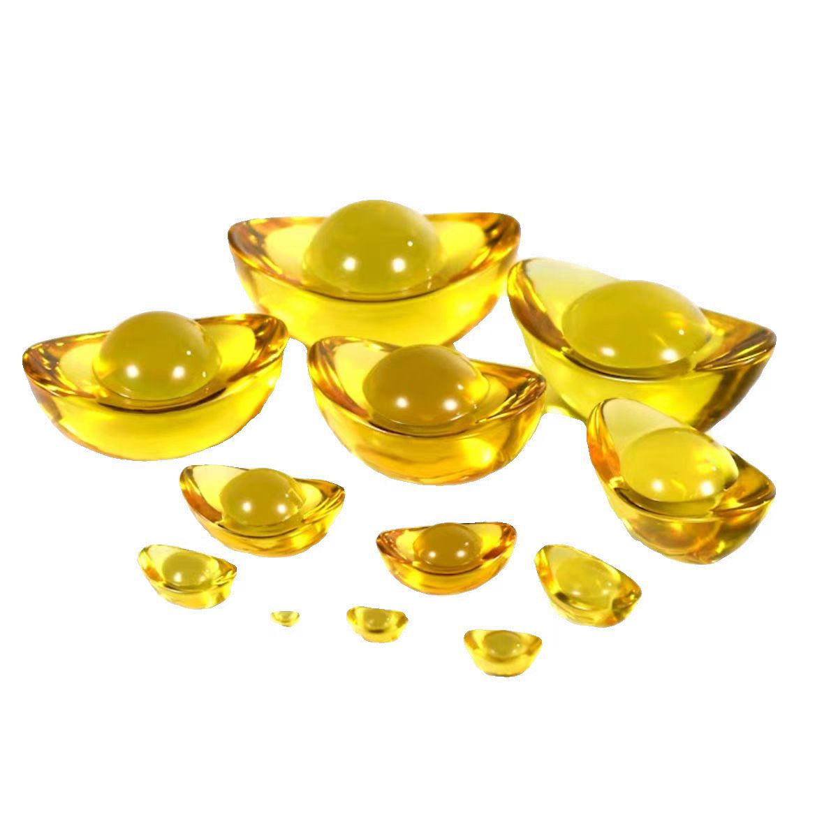 Crystal Ingot Ornaments Bring Wealth and Good Fortune, Auspicious Decorations for Home and Office, Implying Good Things, Citrine Chinese-Style Ornaments