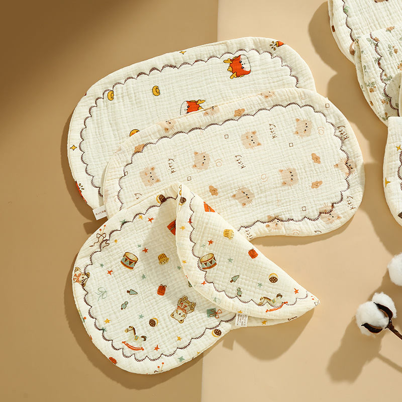 Baby pillow newborn styling pillow children's four-season gauze flat pillow 0-12 months lace pillow